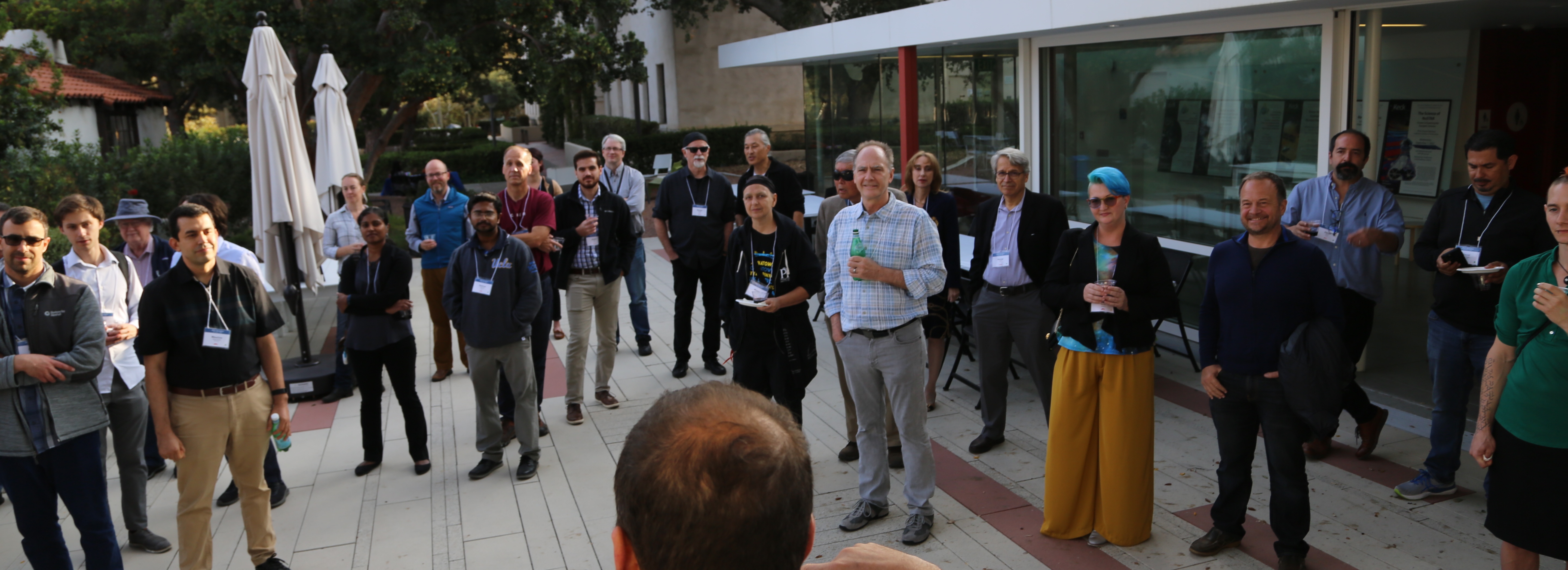 Image of a group gathering for 2022 JPL Researchers on Campus (JROC) Reception